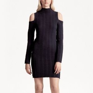French Connection Ladder Knit Cold Shoulder Dress